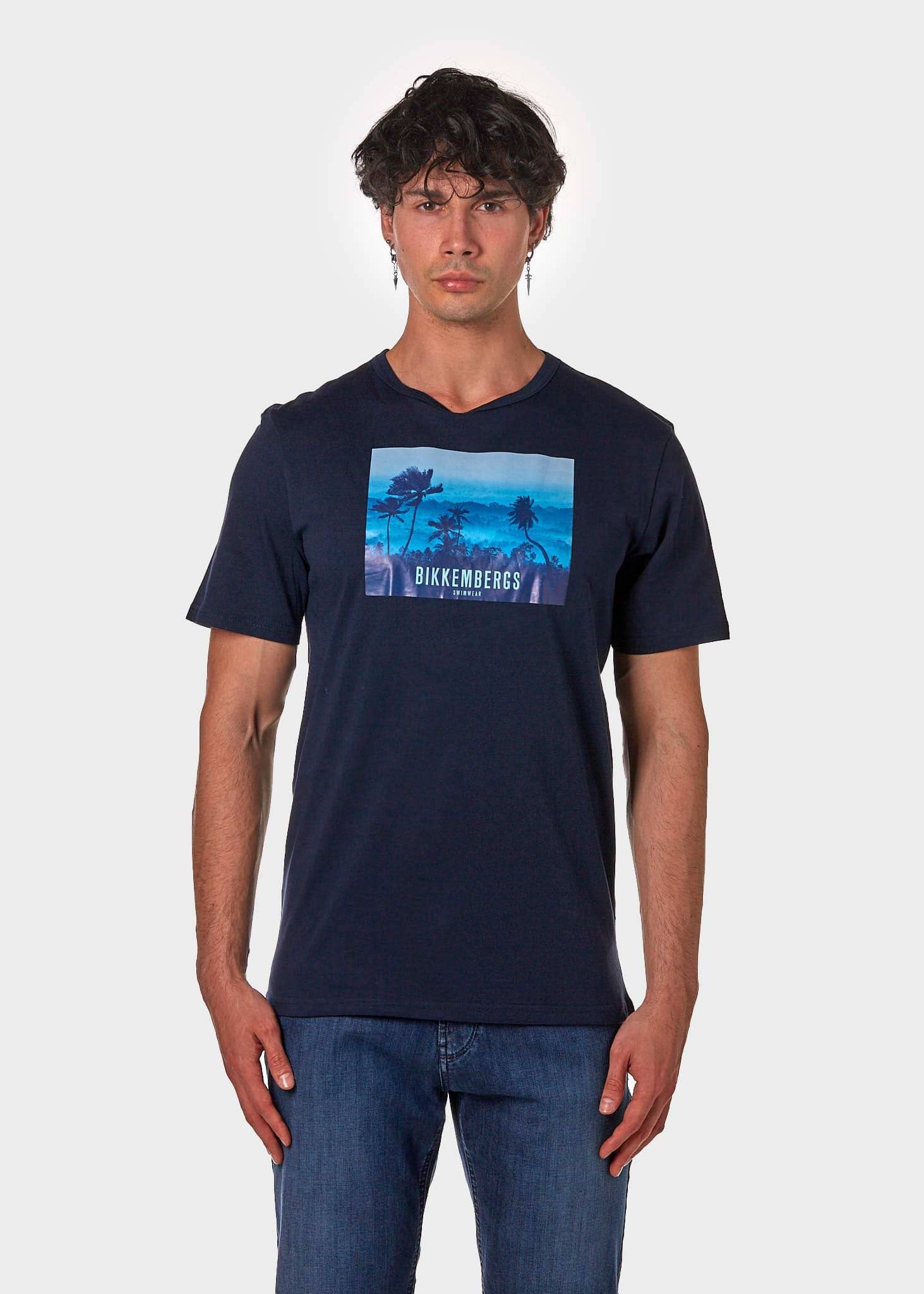 BIKKEMBERGS T-SHIRT BKK2MTS06 NAVY UOMO