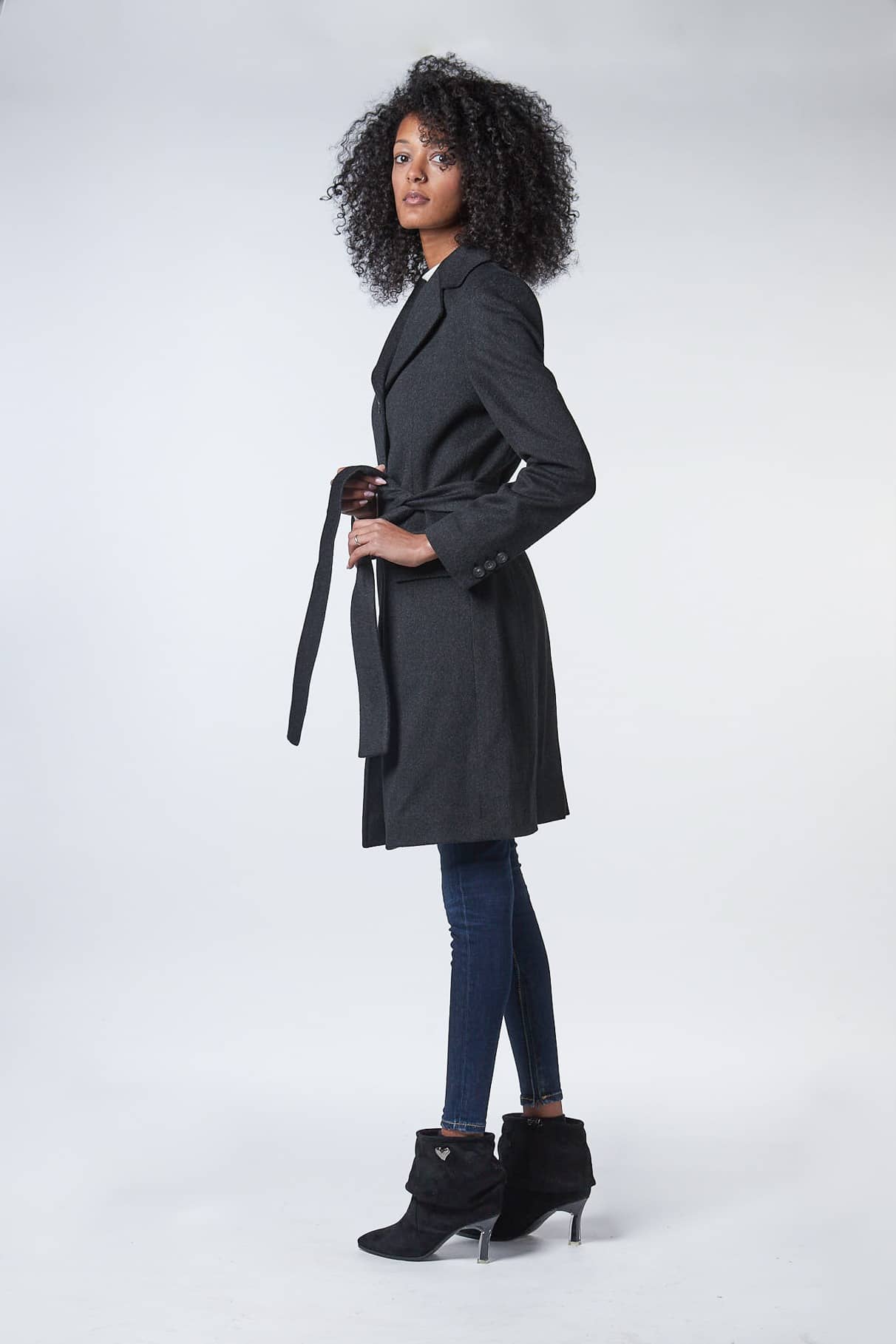 LOROPIANA TESSUTO CAPPOTTO 39201 9369 GRIGIO SCURO DONNA