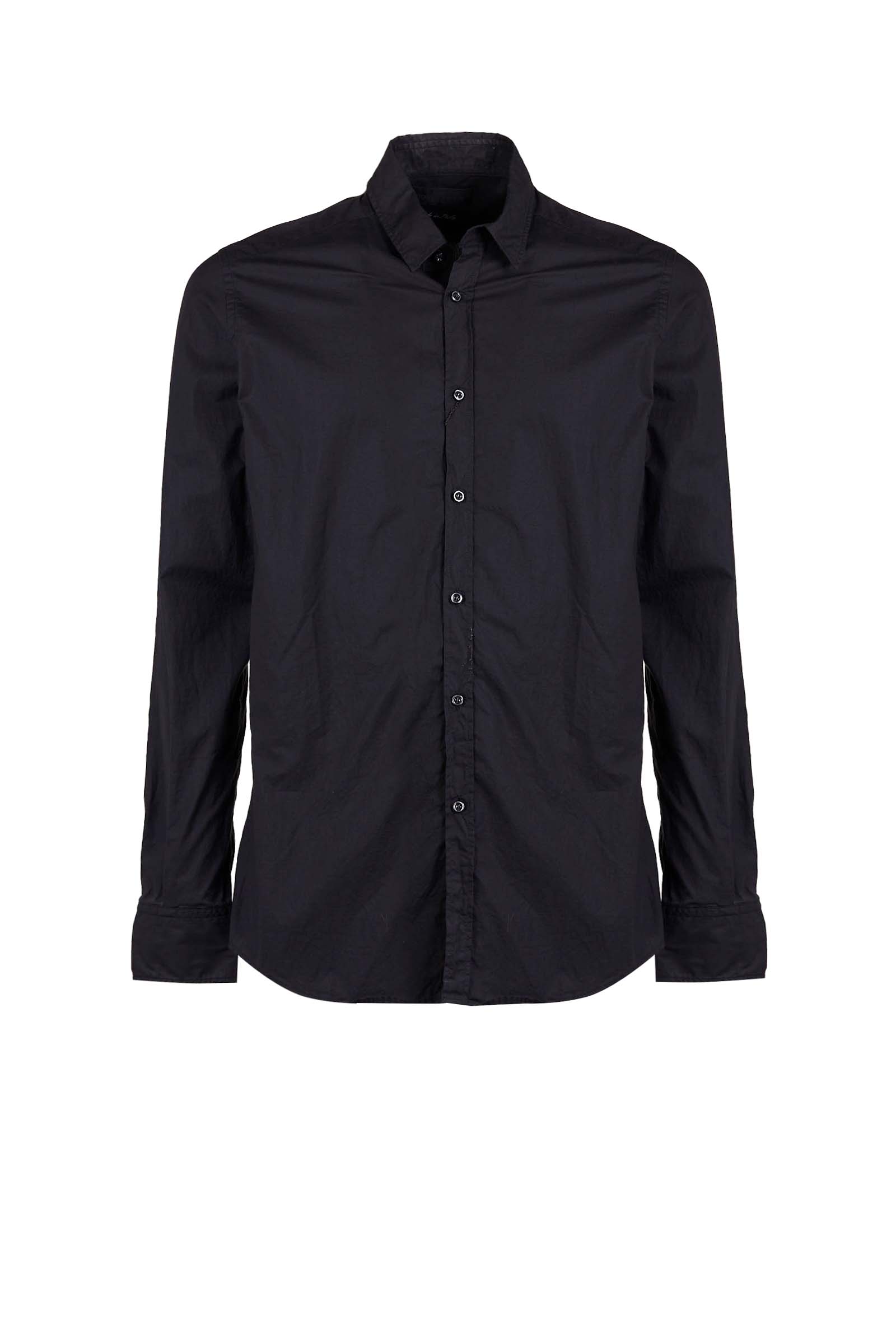 A ALBANESE CAMICIA CLASSICO CARRE STRETCH NERO UOMO