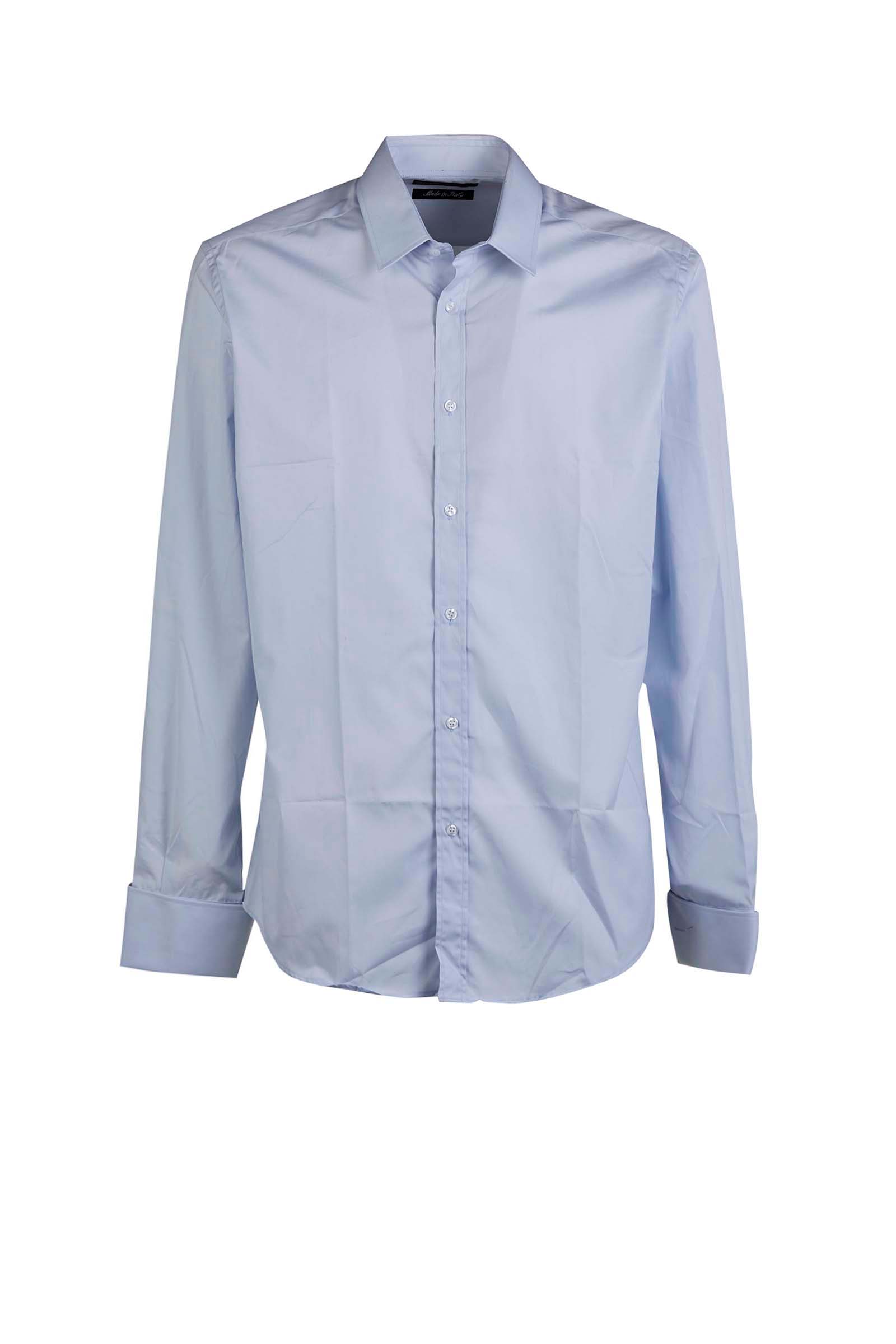 A ALBANESE CAMICIA POPELINE AZZURRO UOMO