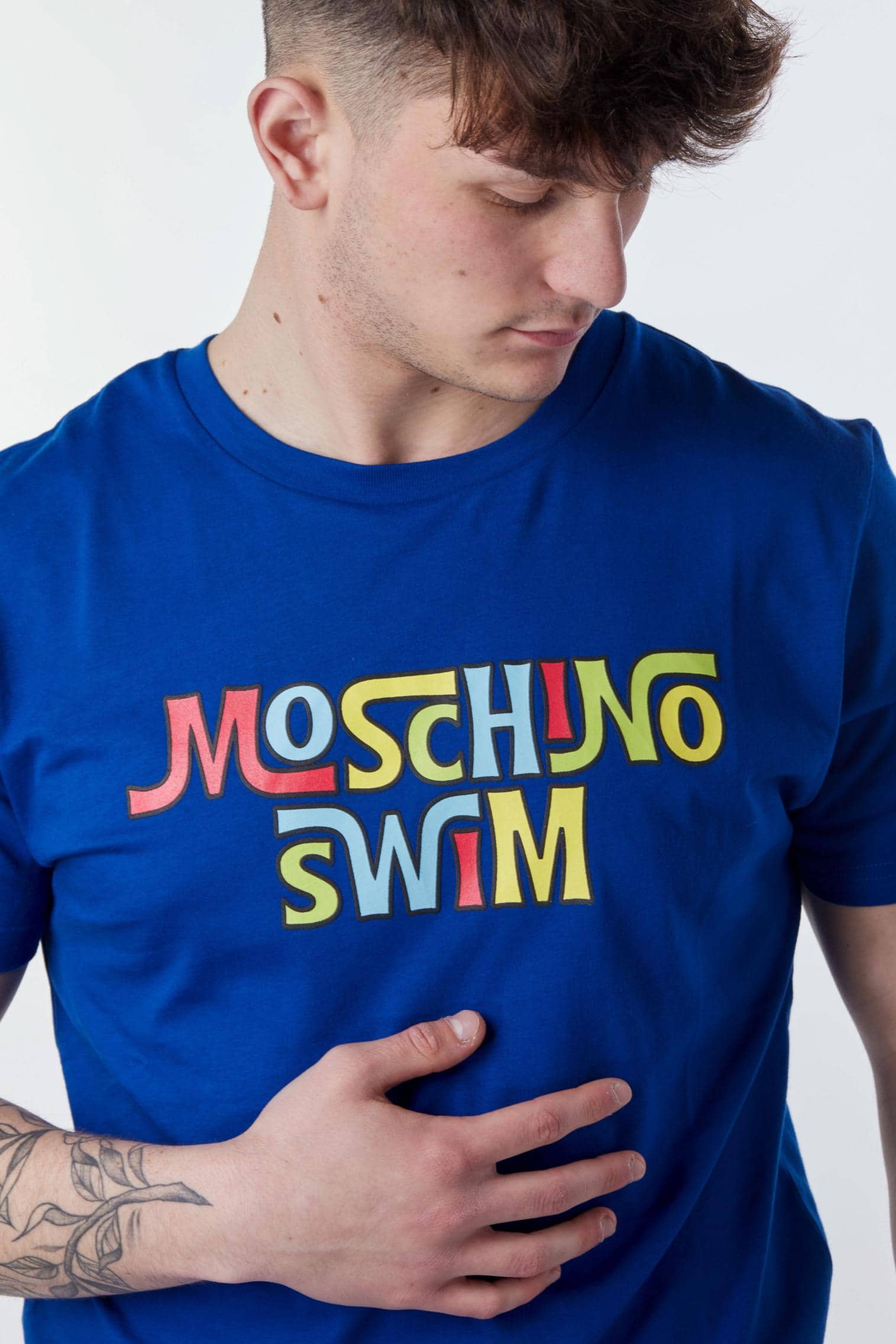 MOSCHINO T-SHIRT A1909 2316 345 BLU UOMO