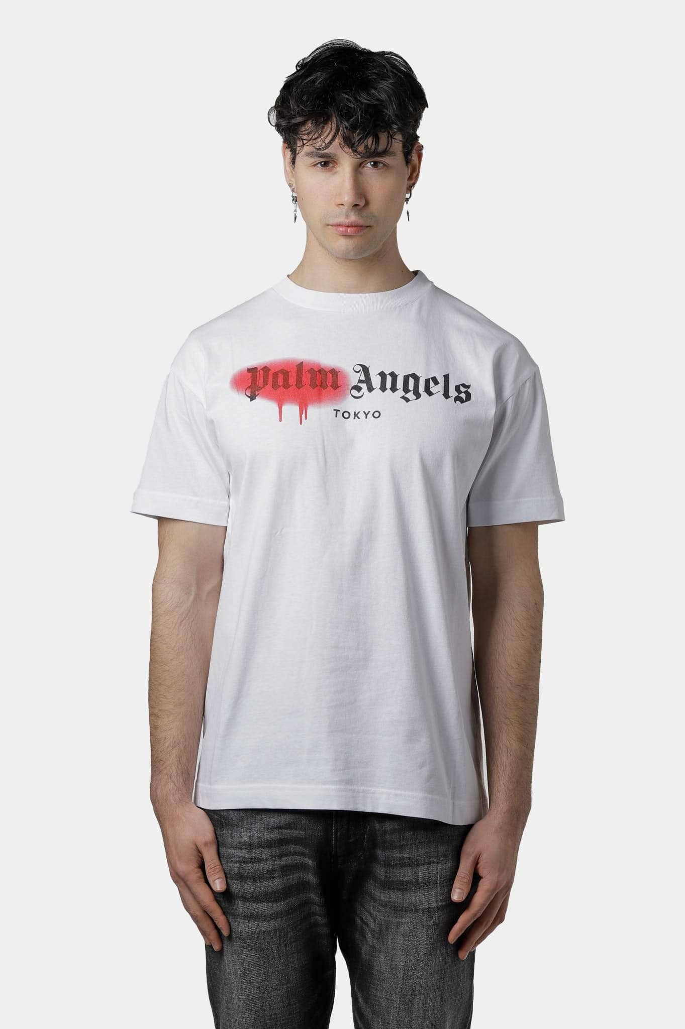 PALM ANGELS T-SHIRT PMAA001S204130590129 WHITE RED 