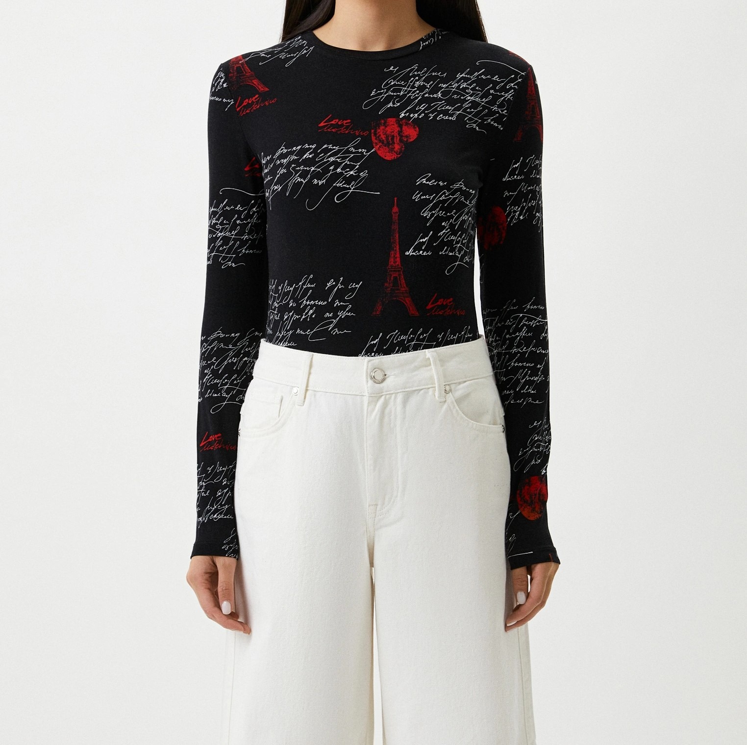 LOVE MOSCHINO T-SHIRT W 4 G52 00 E 2282 001 NERO DONNA