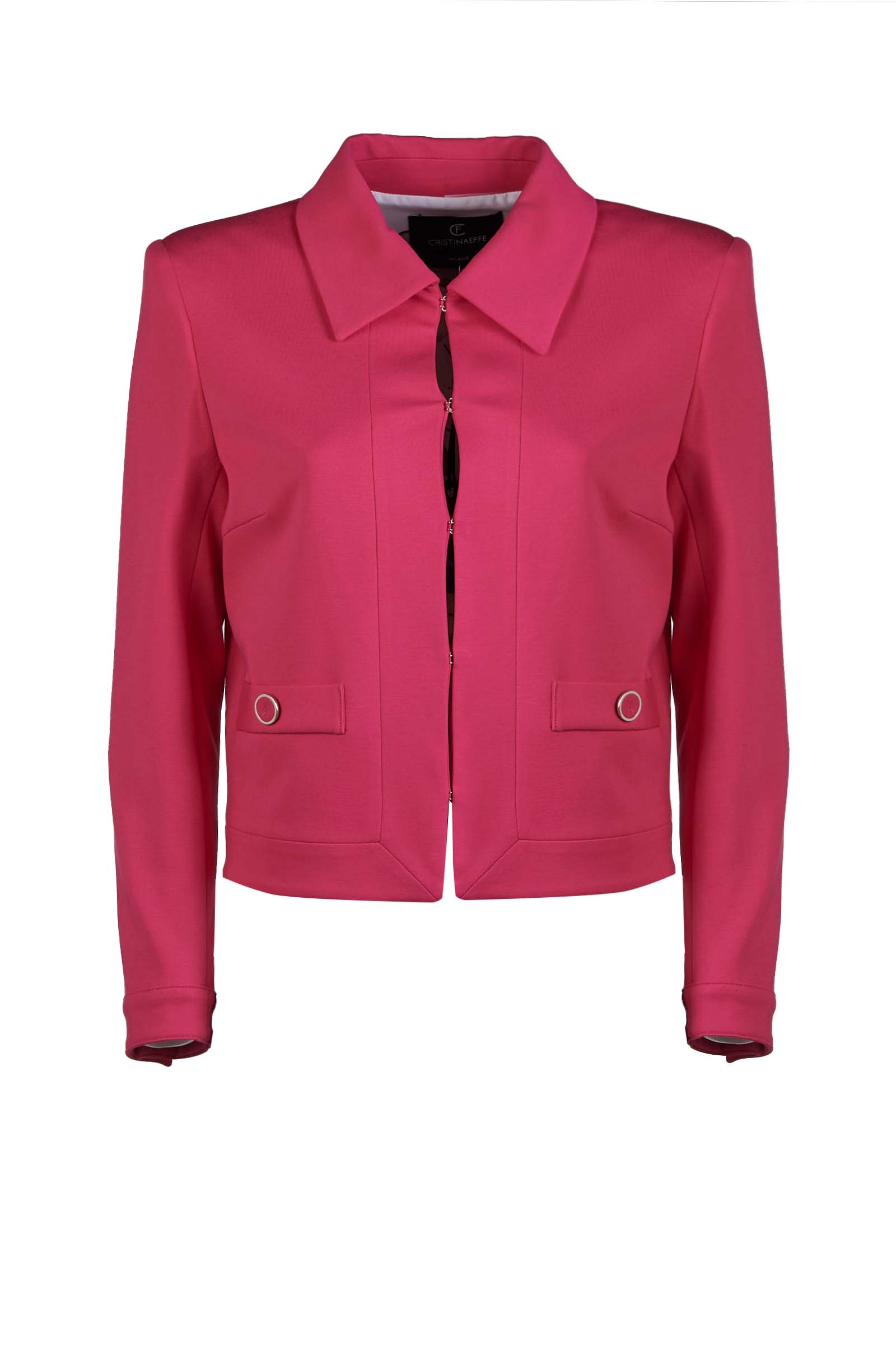 CRISTINA EFFE GIACCA J12516 VERDE-FUXIA-BIANCO-NERO DONNA