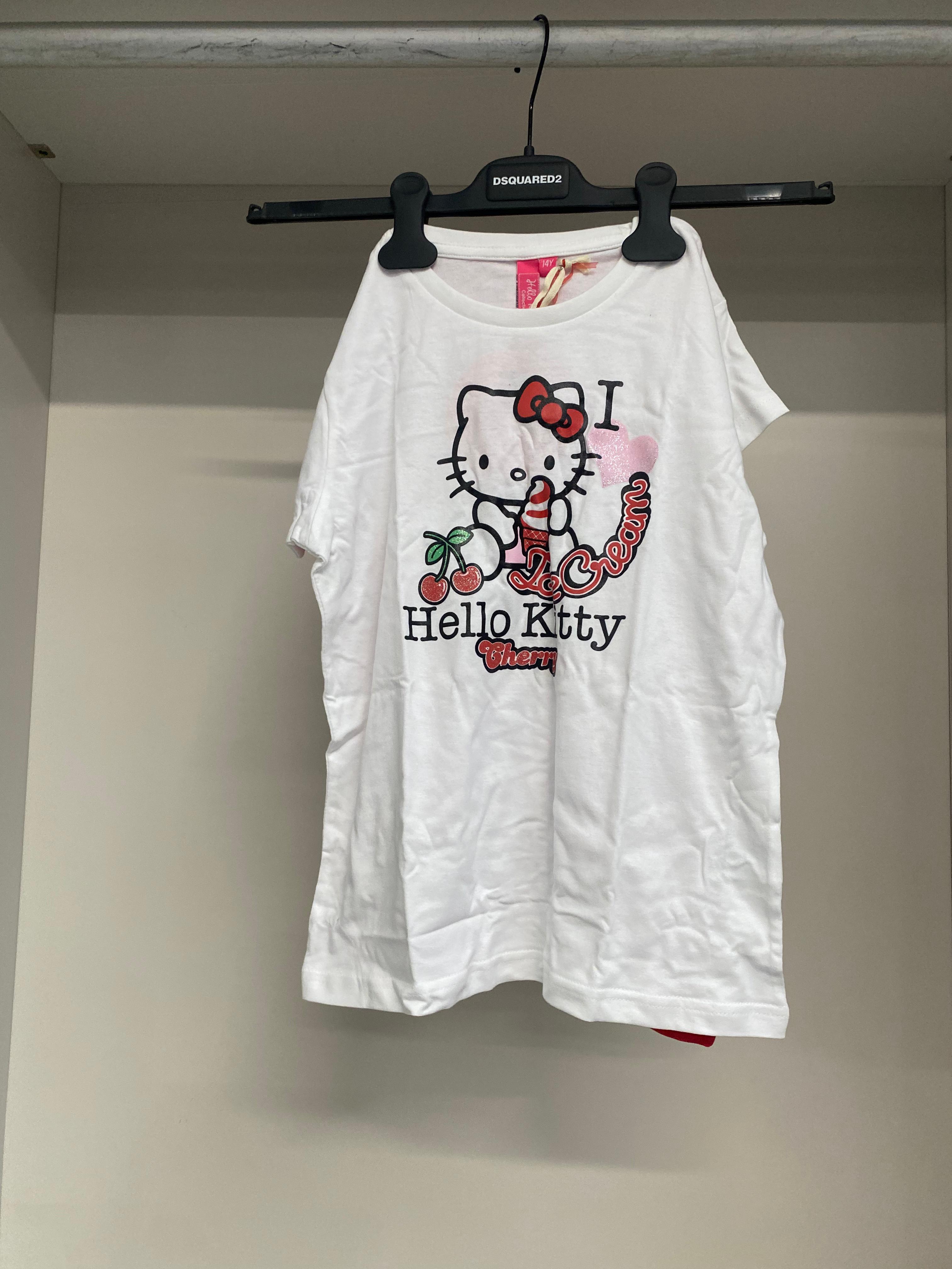 HELLO KITTY T-SHIRT BOX BIPACK GE 323 WHITE/RED BIMBA