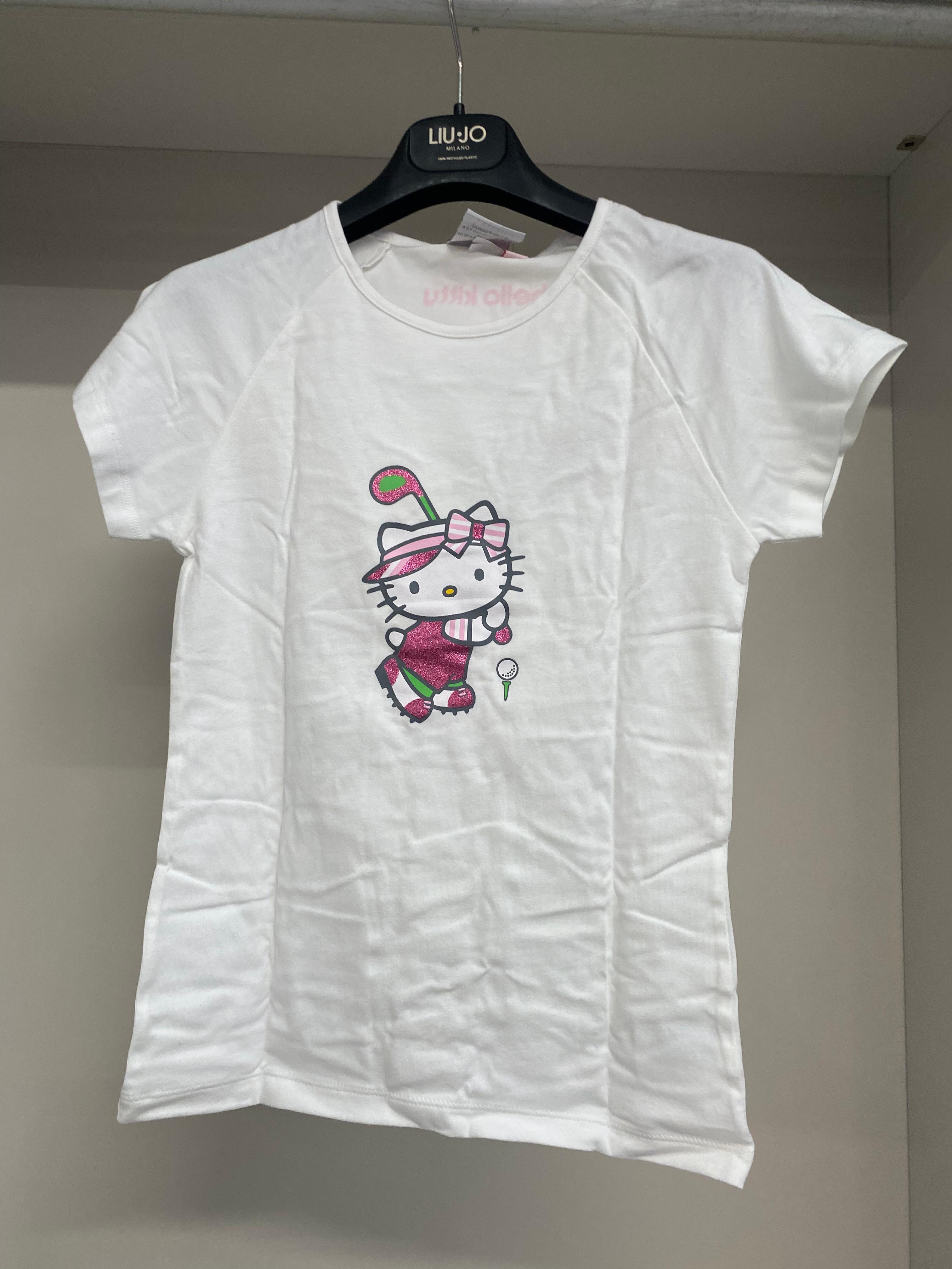 HELLO KITTY T-SHIRT EQ565335 AZZURRO-ROSA-BIANCO