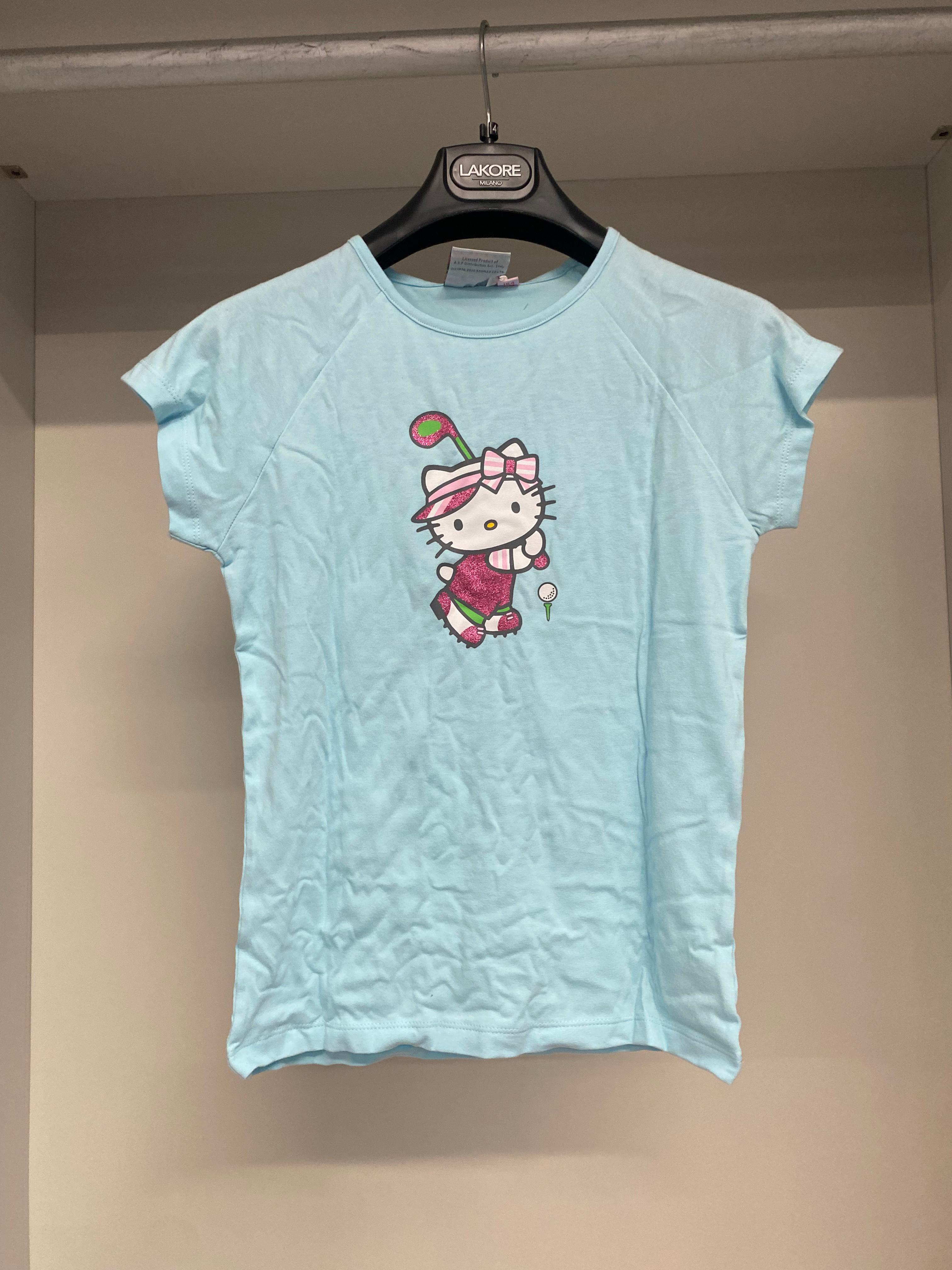 HELLO KITTY T-SHIRT EQ565335 AZZURRO-ROSA-BIANCO