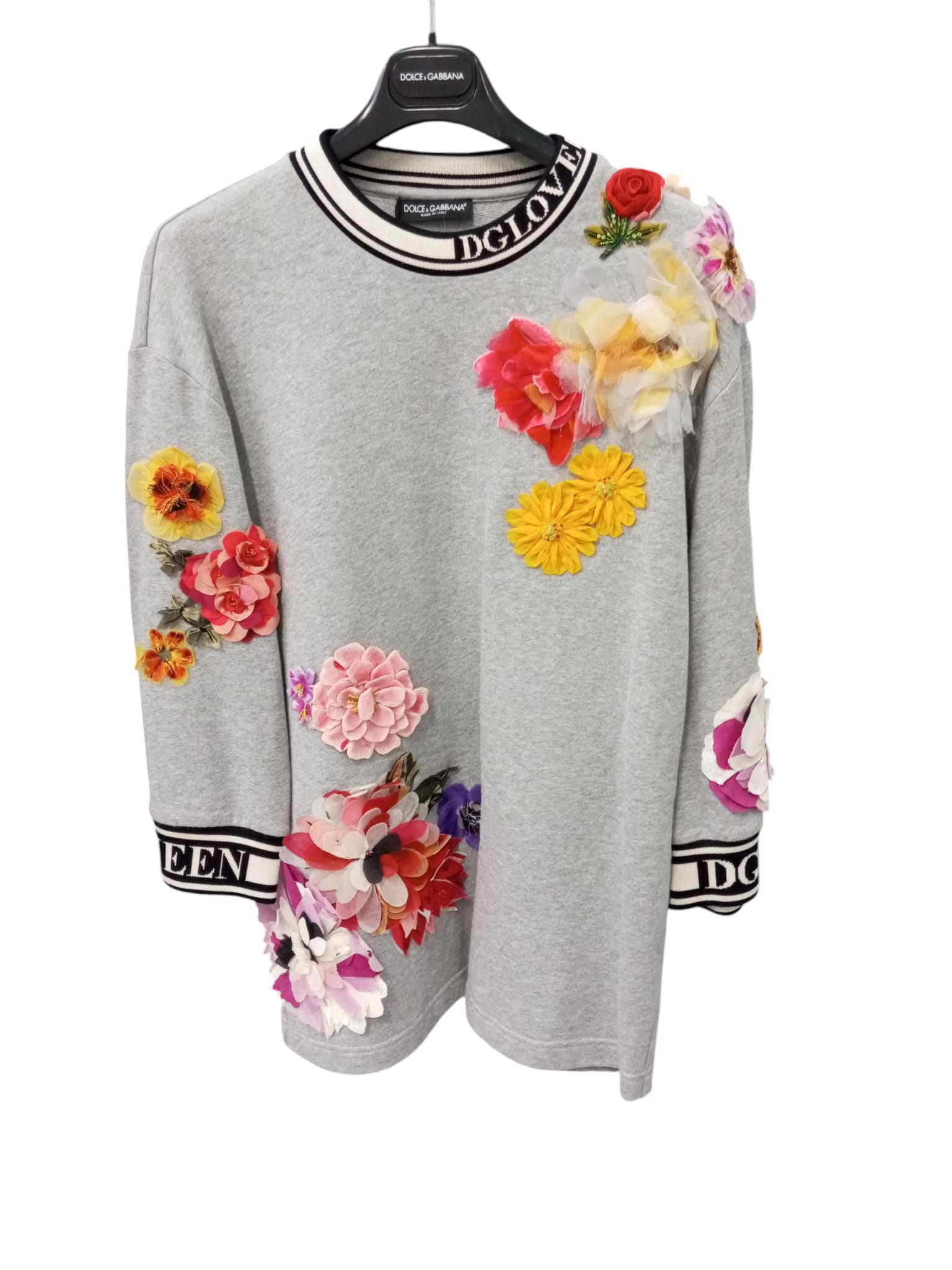 DOLCE&GABBANA FELPA F9E14Z FU7DU S8290 GRIGIO MELANGE DONNA