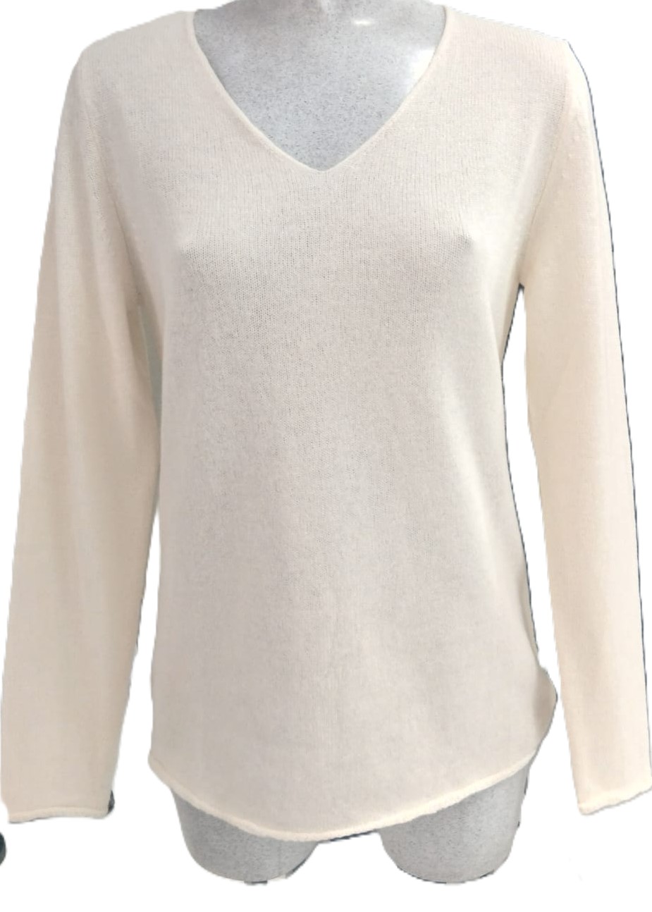 KAROL MAGLIERIA AI2526 SCOLLO A V BIANCO